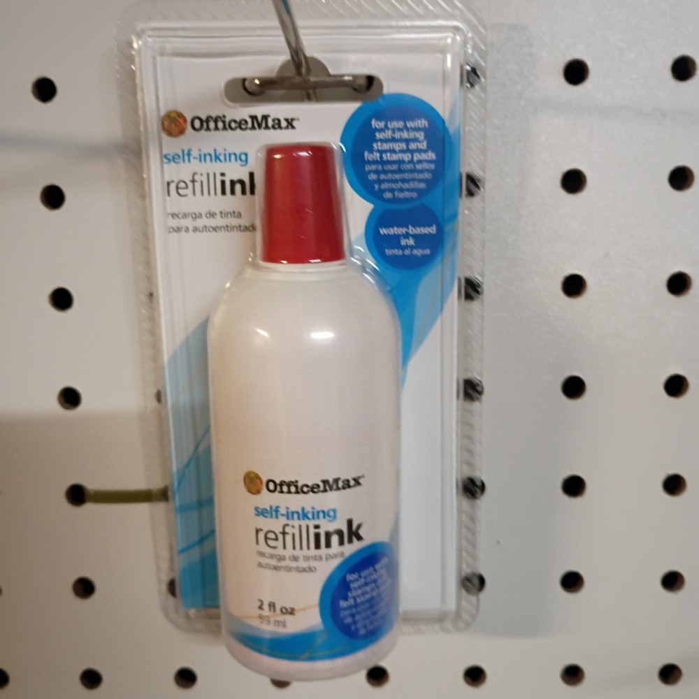 OfficeMax Self-Inking Refill Ink 2 fl oz Water Based for Stamp Pads